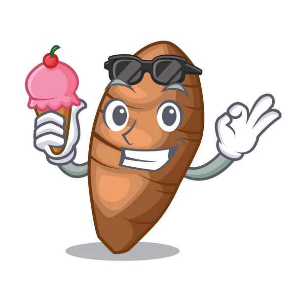 Con Taro Helado Por Encima Del Tablero Caracteres Vector Madera — Vector de stock