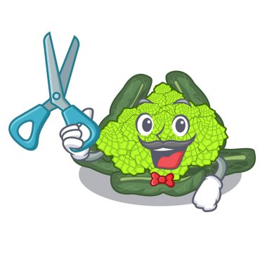 Şeklin çizgi film vektör çizim içinde Roma karnabahar berber