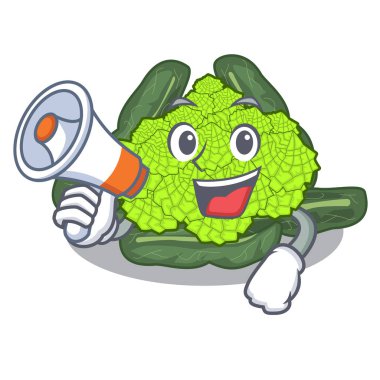 Şeklin çizgi film vektör çizim ile megafon Roma karnabahar