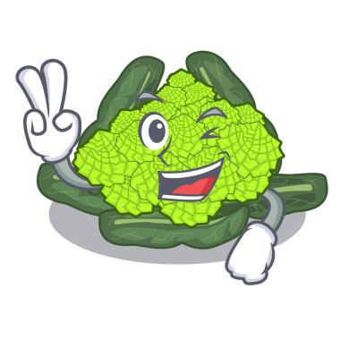 İki Roma karnabahar karakter vektör çizim detay doku parmak