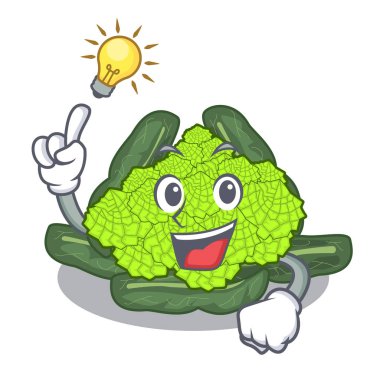 Maskot vektör illüstrasyon izole bir fikir Roma karnabahar var