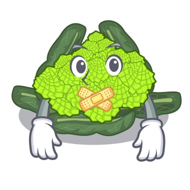 Maskot vektör illüstrasyon izole sessiz Roma karnabahar