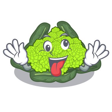 Maskot vektör illüstrasyon izole deli Roma karnabahar