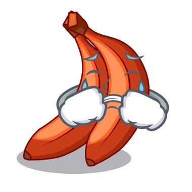 Kırmızı çizgi film muz vektör çizim yemeye hazır ağlıyor