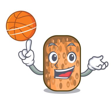 Şeklin çizgi film vektör illustrartion içinde kızarmış basketbol Tempe ile