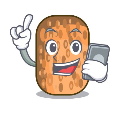 Şeklin çizgi film vektör illustrartion içinde kızarmış telefon Tempe ile