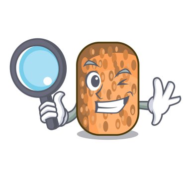 Dedektif kızarmış Tempe kase karakter ahşap vektör çizim içinde