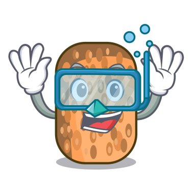 Kızarmış Tempe kase karakter ahşap vektör çizim içinde dalış