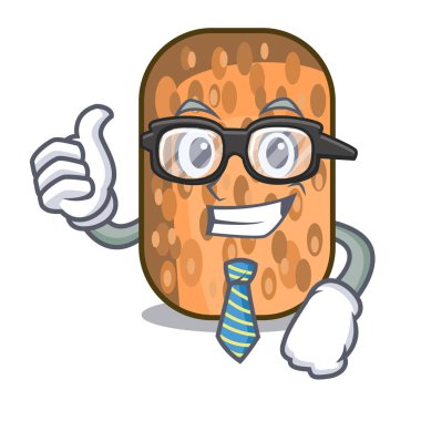 İşadamı Tempe kase karakter ahşap vektör çizim içinde kızarmış