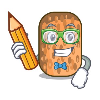 Öğrenci Tempe kase karakter ahşap vektör çizim içinde kızarmış