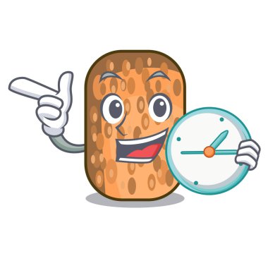 Saatiyle Tempe kase karakter ahşap vektör çizim içinde kızarmış