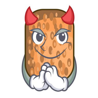 Şeytan kızarmış Tempe Aperatif karikatür yaprak vektör çizim yukarıda