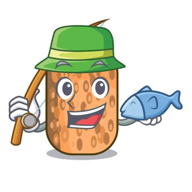 Balık tutma kızarmış Tempe Aperatif karikatür yaprak vektör çizim yukarıda