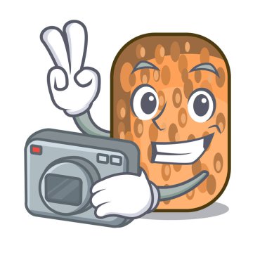 Fotoğrafçı kızarmış Tempe Aperatif karikatür yaprak vektör çizim yukarıda