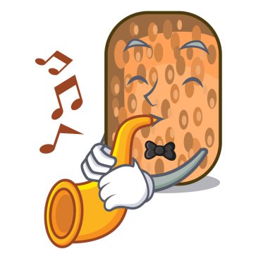 Tempe Aperatif karikatür yaprak vektör çizim yukarıda trompet ile kızarmış