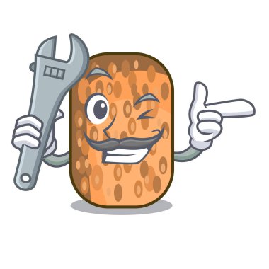 Mekanik kızarmış Tempe maskot plaka vektör çizim üzerinde