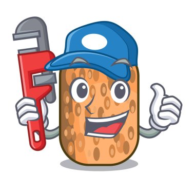 Tesisatçı Tempe maskot plaka vektör çizim üzerinde kızarmış