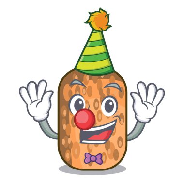 Maskot plaka vektör çizim üzerinde kızarmış Tempe palyaço