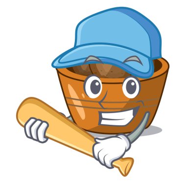 Beyzbol tatlısı Kemalpaşa bir karikatür kase vektör çizim oynarken