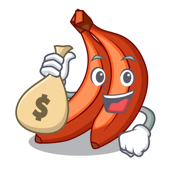 Money Bag Red Banana Isolated Mascot Vector Illustartion — Stock Vector