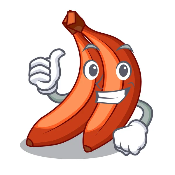 Thumbs Abunch Red Bananas Fruit Character Vector Illustration - Stok Vektor