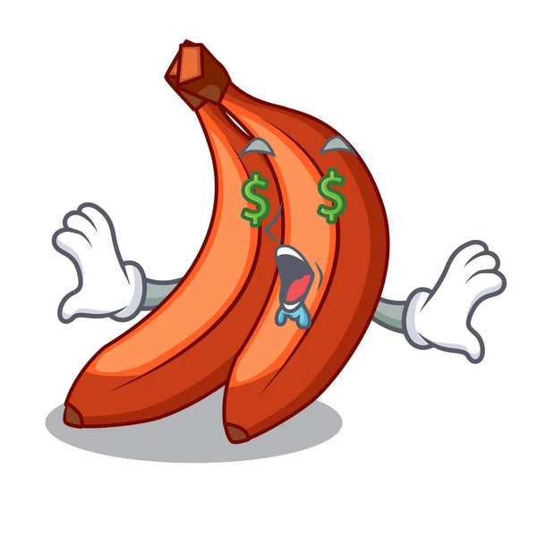Peníze Oko Banán Merah Illustartion Vektor Kreslené Obrazce — Stockový vektor