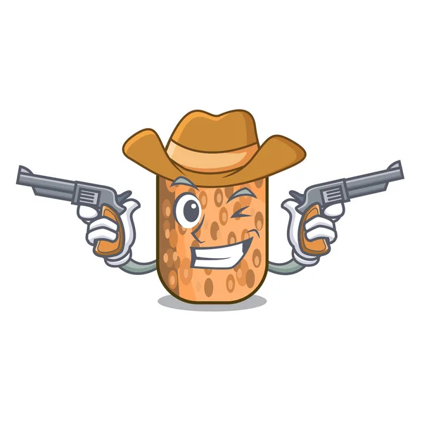Cowboy Tempeh Frito Ilustración Vector Dibujos Animados Forma — Vector de stock