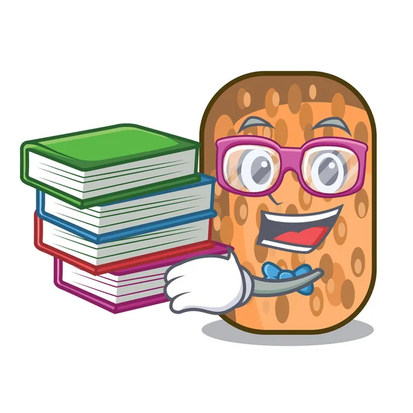 Öğrenci kitap ile Tempe maskot plaka vektör çizim üzerinde kızarmış