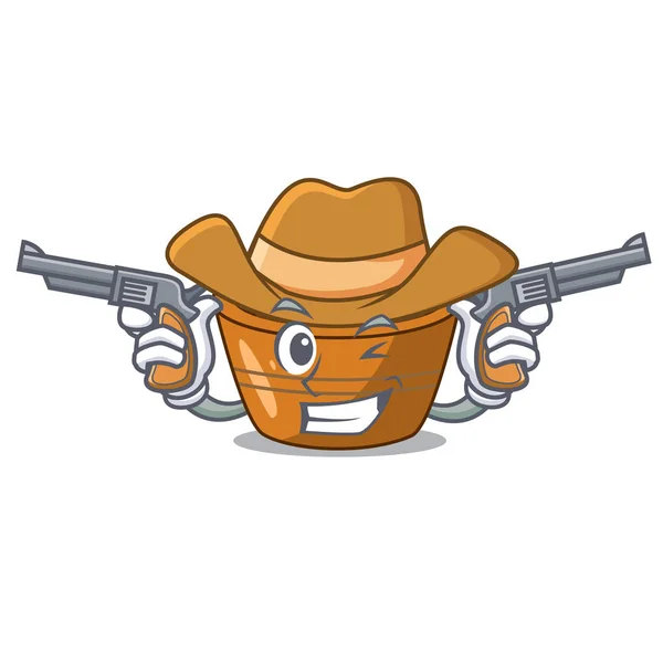 Cowboy Jamun Gulab Cartoon Bowl Vector Illustration — Stock Vector