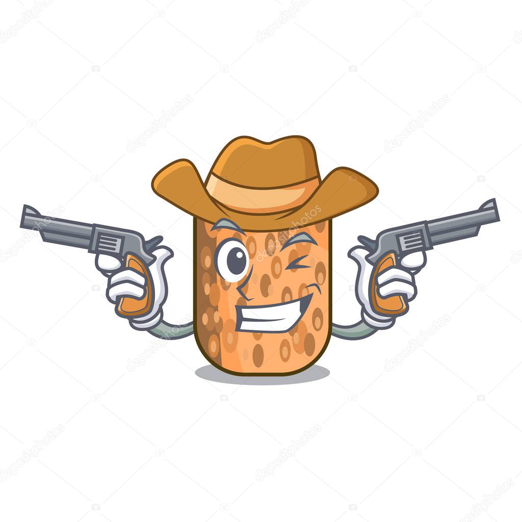 Cowboy tempeh fried in the shape cartoon vector illustrartion