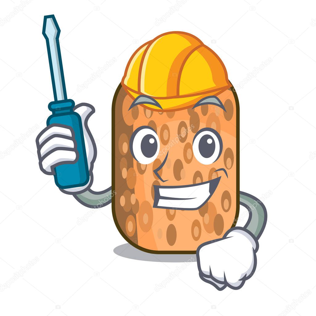Automotive fried tempeh on the mascot plate vector illustration