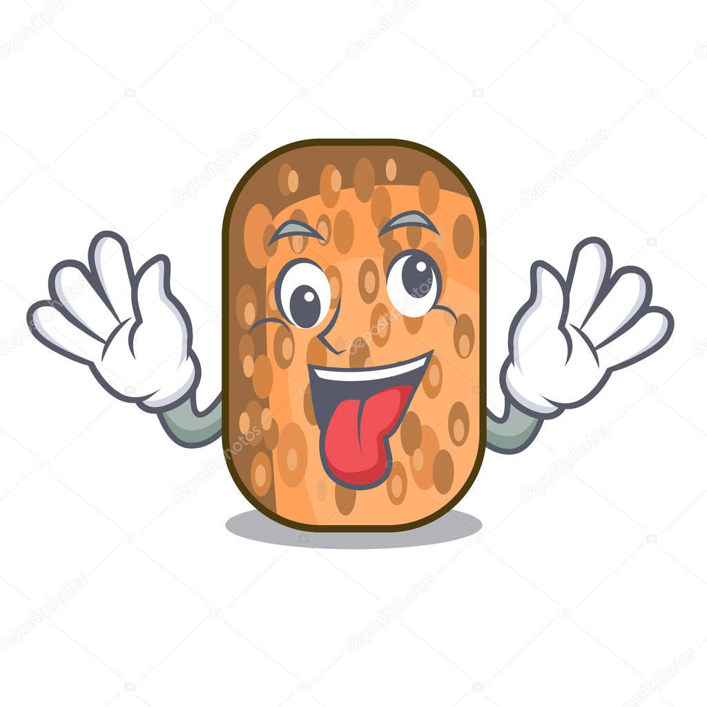 Crazy fried tempeh on the mascot plate vector illustration
