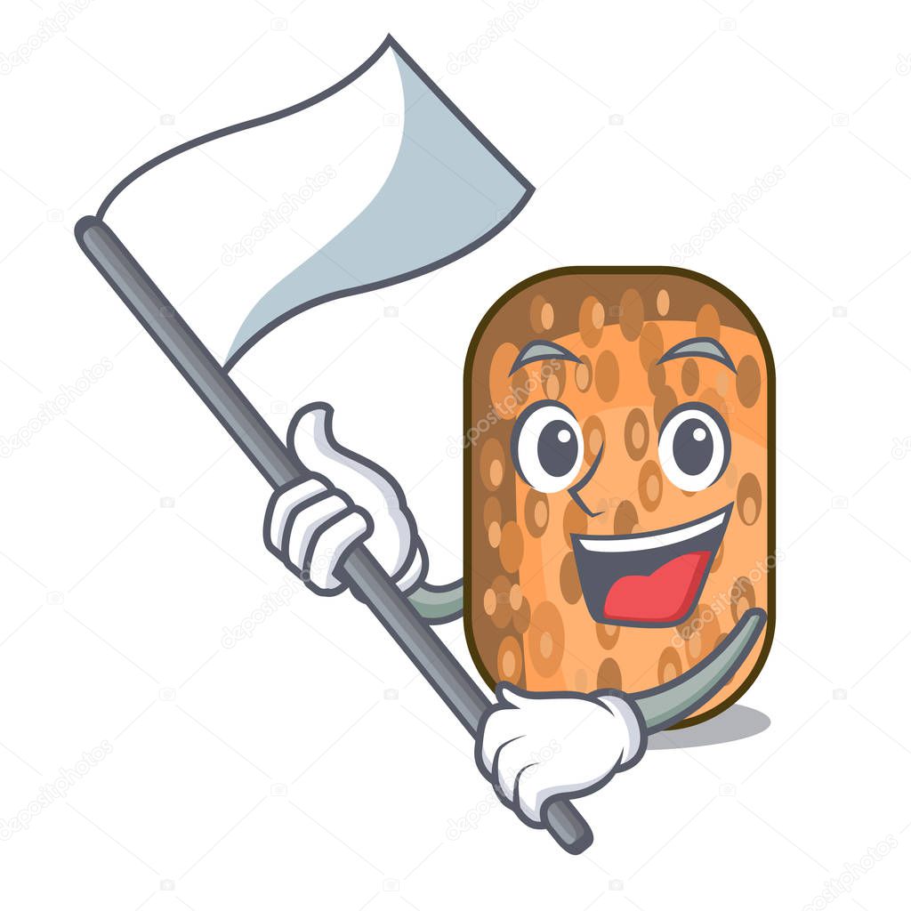 With flag fried tempeh on the mascot plate vector illustration