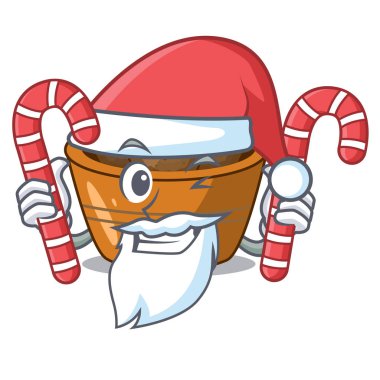 Santa ile şeker Kemalpaşa tatlısı şeker maskot vektör esnaf ile serpilir