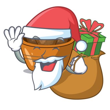 Noel Baba hediye Kemalpaşa tatlısı ile şeker maskot vektör esnaf ile serpilir