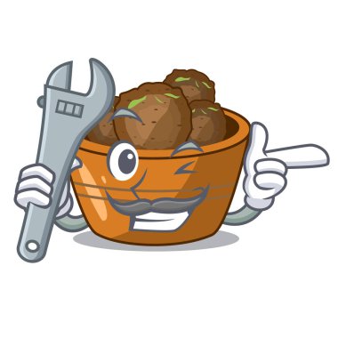 Mekanik Kemalpaşa tatlısı şeker maskot vektör esnaf ile serpilir