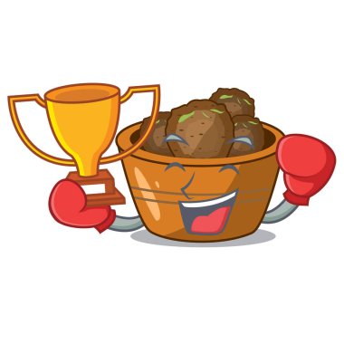 Kazanan Kemalpaşa tatlısı boks şeker maskot vektör esnaf ile serpilir