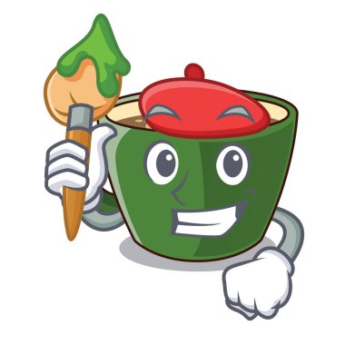 Sanatçı Hint masala çay karikatür glas vektör esnaf