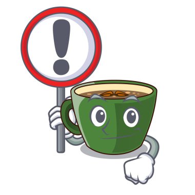 Çizgi film glas vektör esnaf ile işaret Hint masala çay