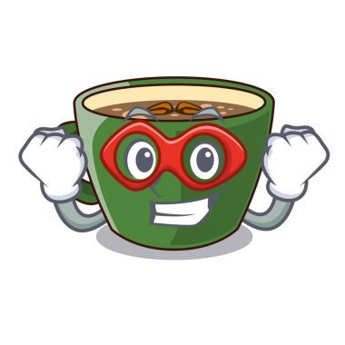 Süper kahraman karakter kurulu vektör çizim Hint masala çay