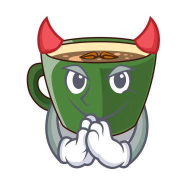 Şeytan Hint masala çay karikatür Kupası vektör esnaf