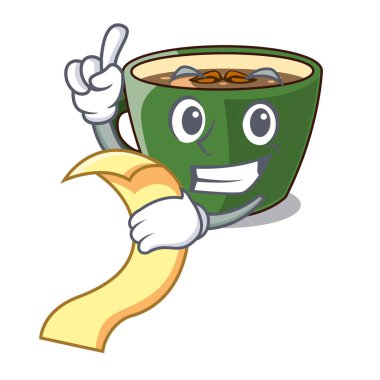 Menü ile karikatür Kupası vektör esnaf Hint masala çay