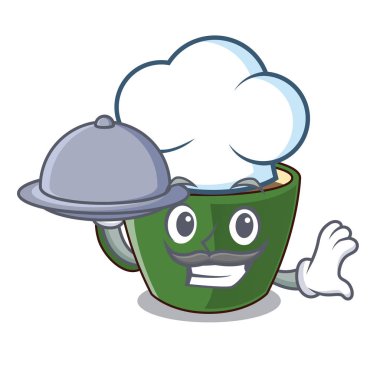 Şef gıda karikatür Kupası vektör esnaf Hint masala çay ile
