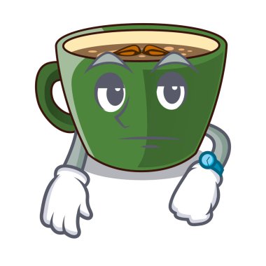 Maskot vektör illüstrasyon izole Hint masala çay bekliyor