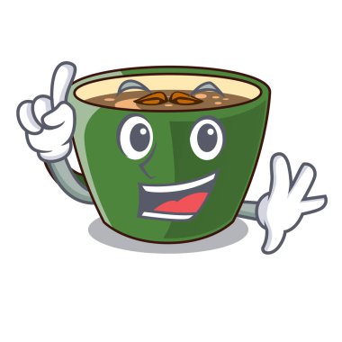 Maskot vektör illüstrasyon izole parmak Hint masala çay
