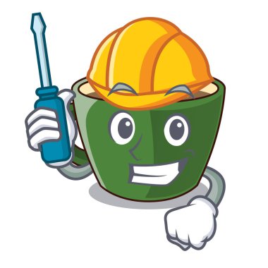 Maskot vektör illüstrasyon izole Otomotiv Hint masala çay