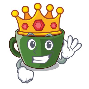 Maskot vektör illüstrasyon izole kral Hint masala çay