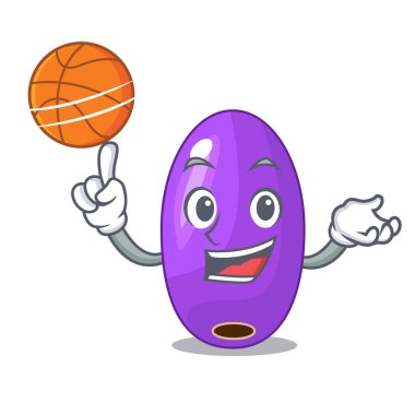 Karakter kase vektör esnaf ile basketbol meyve jambolan