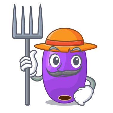 Karakter kase vektör esnaf çiftçi meyve jambolan