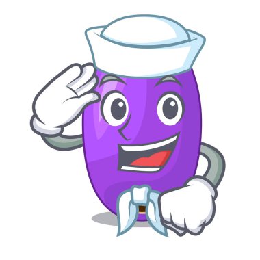 Denizci meyve jambolan karakter kase vektör esnaf içinde